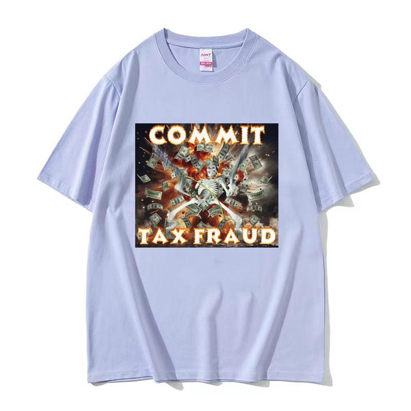 Steuerhinterziehung Lustiges Parodie-Meme T-Shirt Böses Skelett Badass Unangemessenes T-Shirt Herrenbekleidung Vintage Oversized T-Shirt