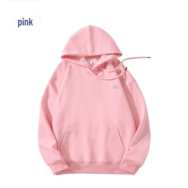 Alo Yoga Grenzüberschreitendes versilbertes Kapuzensweatshirt: Lässiger lockerer Komfort-Pullover für Herren und Damen für Herbst und Winter