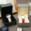 Black Single Watch Gift Box with Pillow PU Leather Wristwatch Display Case Organizer for Men Clamshell PU leather watch case