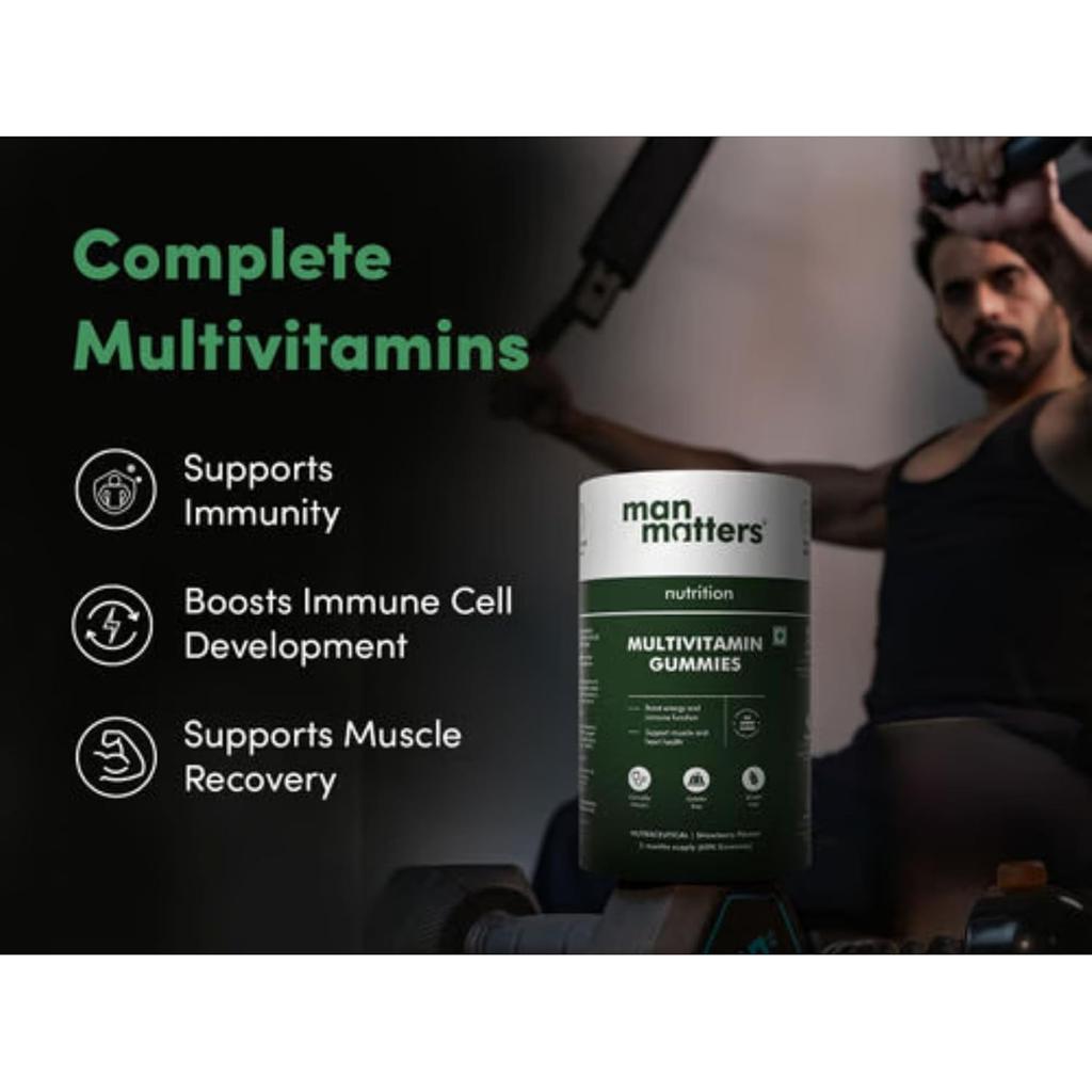 Man Matters Multivitamin Gummies For Men No Added Sugar Essentials With 15 Nutrients For Energy Wellness 60 Gummies