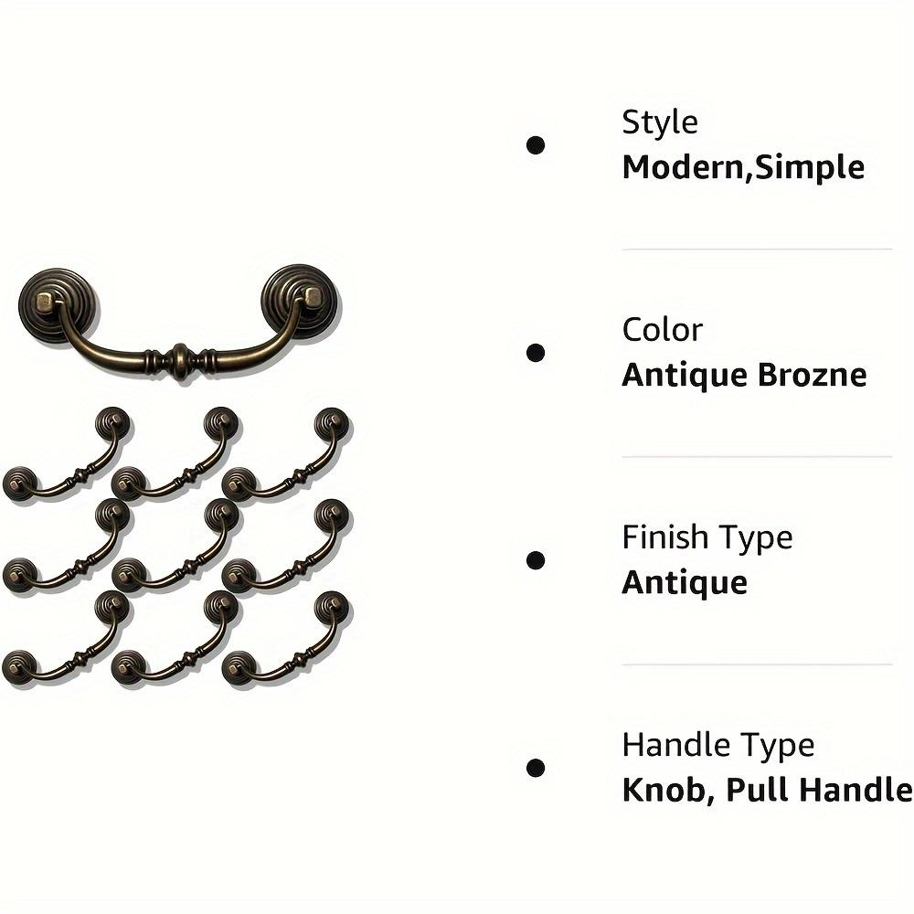 4 Pcs 3.5-Inch Hole Center Zinc Alloy Vintage Drawer Pulls - Double Hole Design with Two Sizes of Screws, Ideal for Kitchen & Furniture