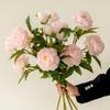 Bouquet de Pivoines Roses et Roses pour la Fête des Mères, la Décoration de la Maison ou de Mariage – Arrangement Floral à Tige Unique Hydratant au Toucher de la Main