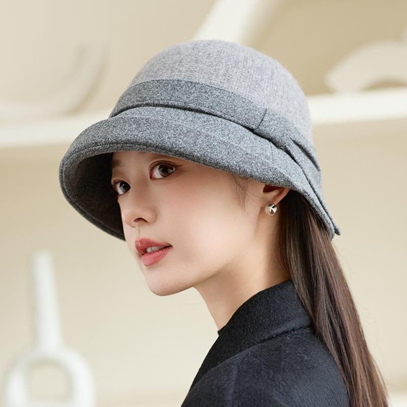 Middle-aged and Elderly Fashion Basin Hat Women's Autumn and Winter Elegant Warm Top Hat New Fashion Bucket Hat