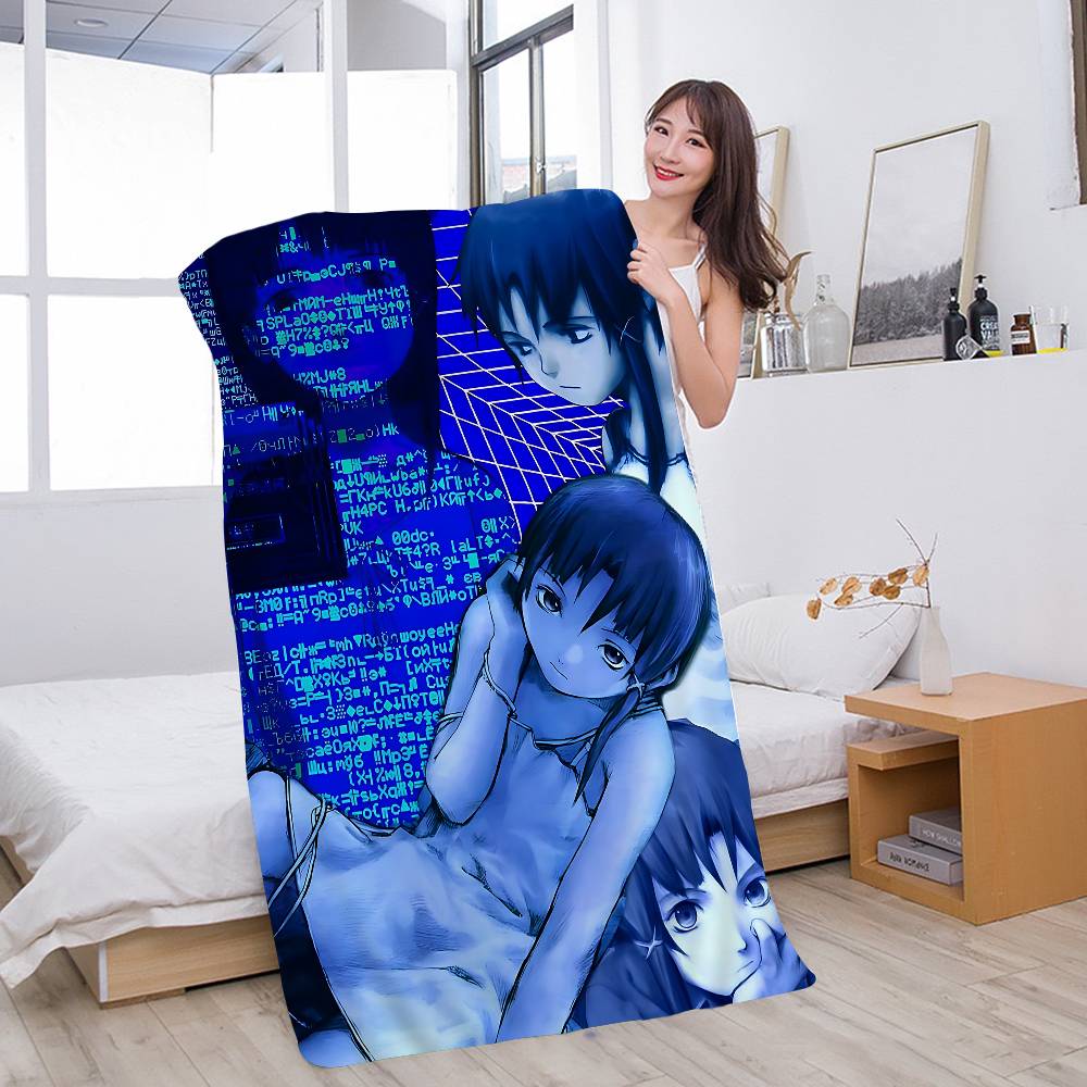 Serial Experiments Lain Anime Bath Towel Microfiber Soft Water Absorbing Breathable For Girl Kids Decorative Cartoon Beach