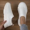 Women's Breathable Knit Sneakers, Casual Slip On Outdoor Shoes, Lightweight Low Top Trainers Plus Size