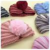 New Baby Wool Hat, Cute Warm Hairball Children's Hat, Autumn and Winter Baby Fontanelle Knitted Hat