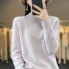 Women S Half High Neck Long Sleeve Knit Sweater Loose Fit Pullover Base Layer
