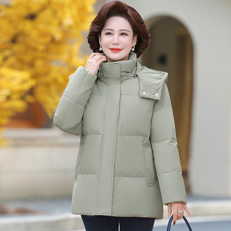 

Женская короткая утолщенная куртка из гусиного пуха для осени и зимы: Уютный и теплый для людей среднего и пожилого возраста XL: 90-105 kg recommendation