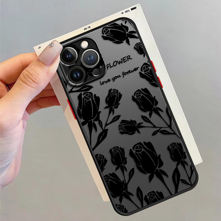 Lover You Flowers Rose Funda Back Phone Cover Case for iPhone 17 Pro Max 14 16 Plus XS XR 15 11 7 8 SE 12 13 Mini Air