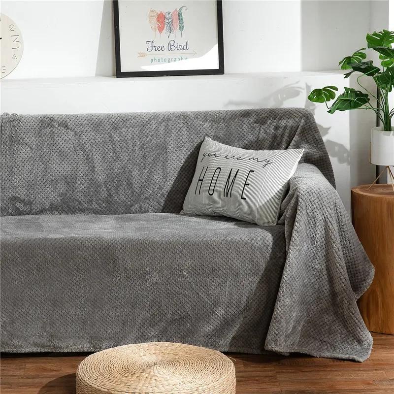 Thicken Solid Throw Blanket Fluffy Plaid Sofa Blankets King Size Coral Fleece Bedspread For Kids Pet Home Travel Textile