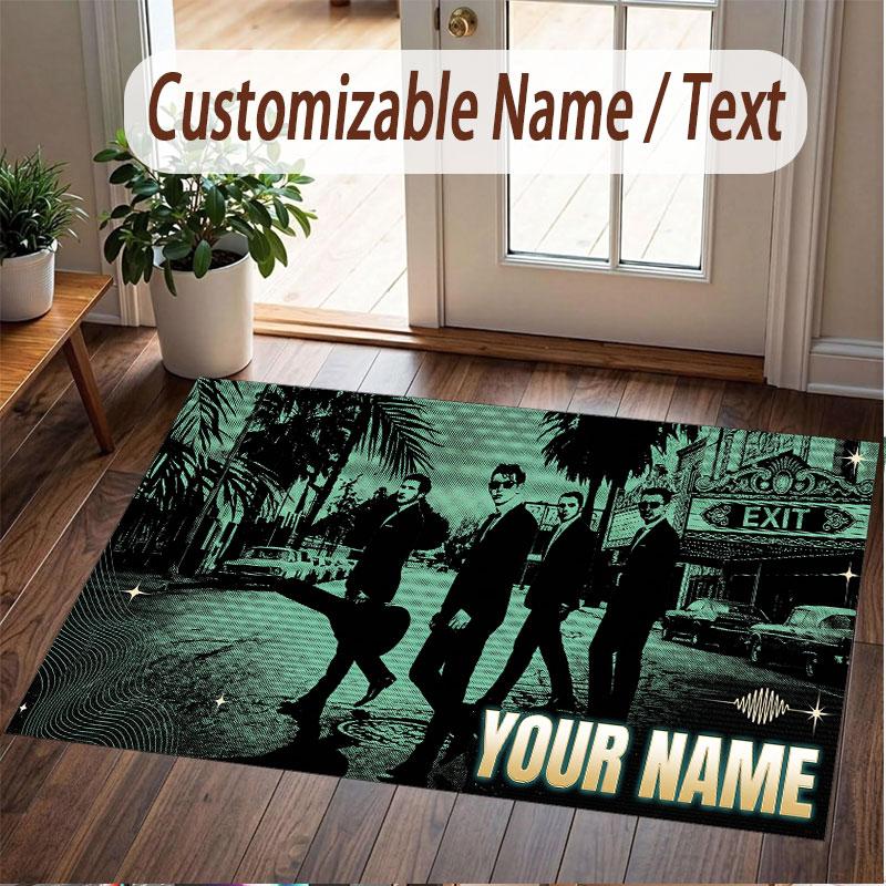 Custom Name Crystal Velvet Rug,Arctic Monkeys Comfortable Anti Slip Floor Mat For Room Decoration
