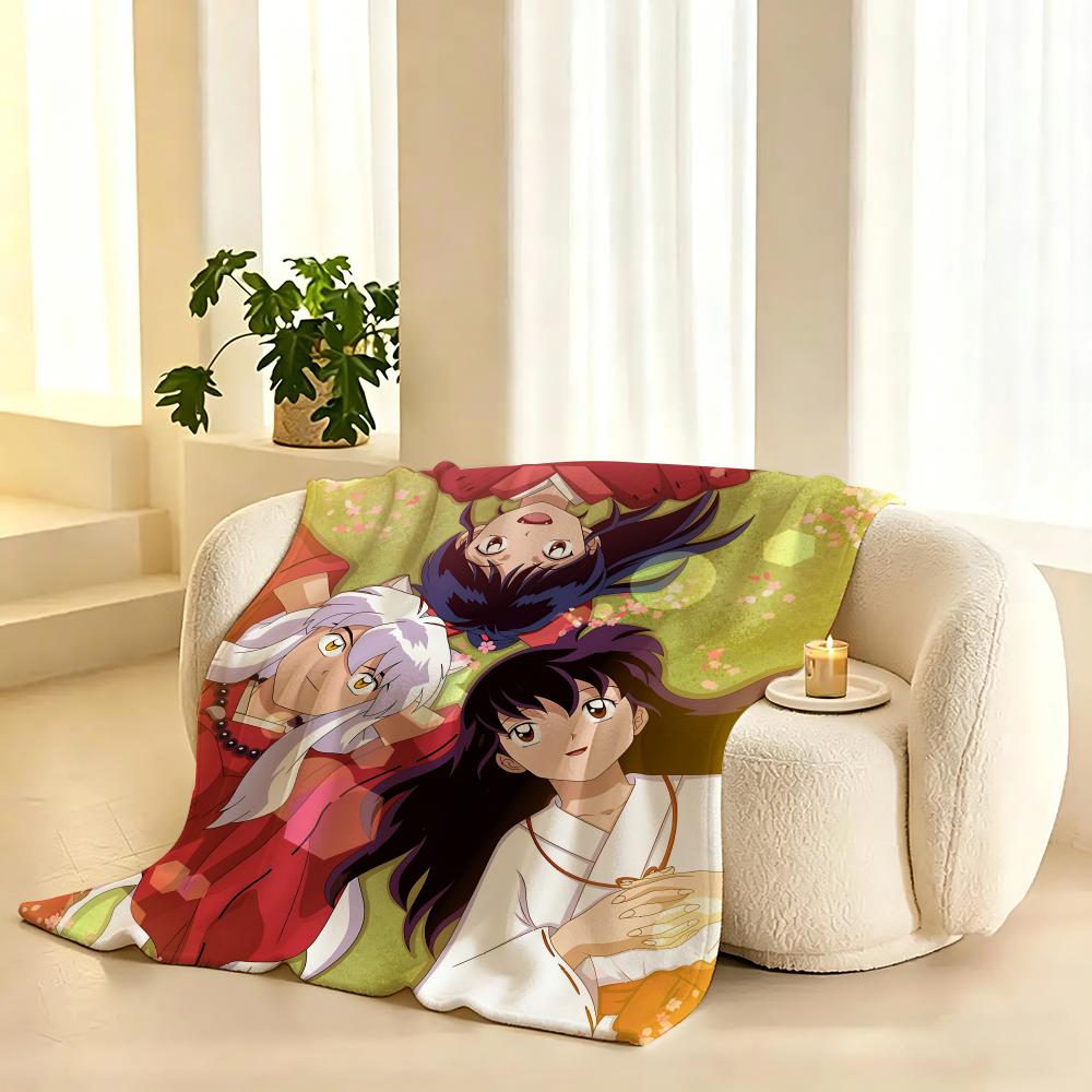 Inuyasha Anime Throw 240G Flannel Blanket, Suitable For Sofas, Beds, Offices,  Exquisite Gift Blankets
