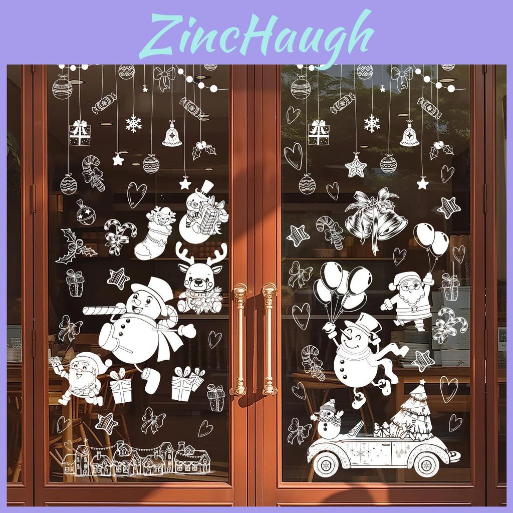 Christmas Static Cling Window Decals With White Christmas Snowman For Holiday Decor