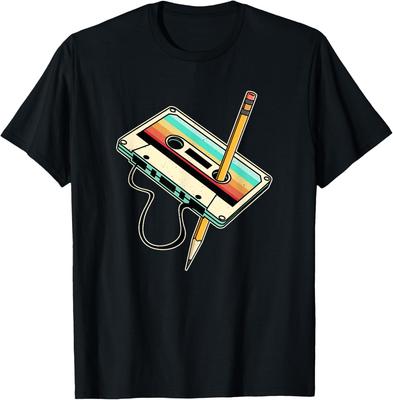 80s 90s Retro Party Costume Nostalgia Cassette TShirt Graphic Tee Unisex Casual Cotton TShirt