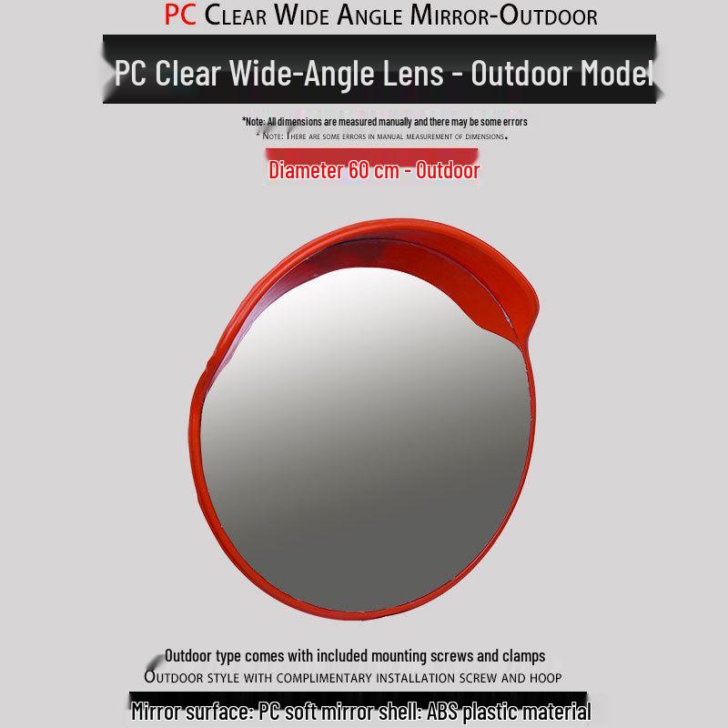 80cm Wide-Angle Outdoor Traffic Convex Mirror for Blind Spots and Corners