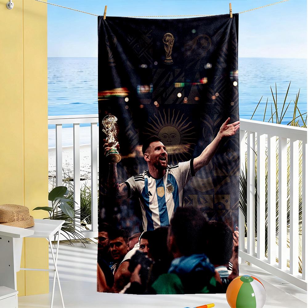 Messi Beach Towel Super Soft & Absorbent Comfortable Lightweight Perfect for Traveling Yoga Camping and Swimming