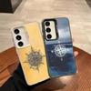 World Map Compass Nautical Phone Case For Samsung Galaxy S24 S23 S22 S21 S20 Note20 Ultra Plus Fe Colored Silver Cover