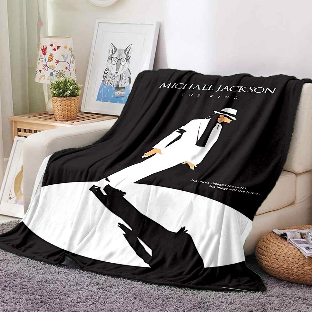 1pc Michael Jackson Soft Skin-Friendly Flannel Blanket with Digital Printing, Various Sizes Available for Family, Friends, Birthday
