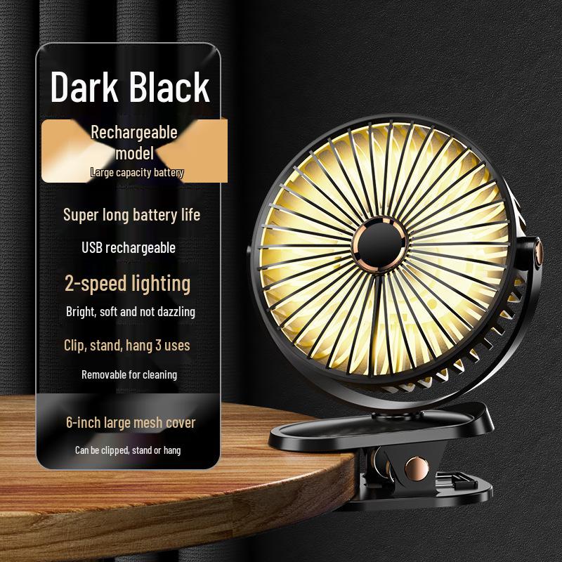 Mini USB Rechargeable Clip-On Desktop Fan for Dorms and Home