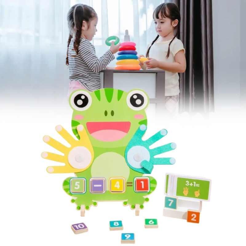 Wooden Frog Finger Math Puzzle For Kids Learning Addition And Subtraction Skill Development