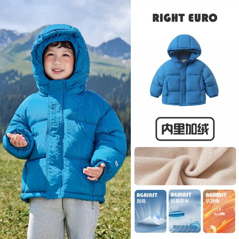 Boys Red Winter Padded Coat Thick Fleece Lined Cotton Jacket Kids Warm Casual Outerwear
