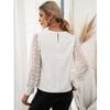 Elegant Mesh See Through Long Sleeve Shirts Women Casual White Chiffon Blouse O Neck Tops Ladies Womens Clothes Blusas 24755