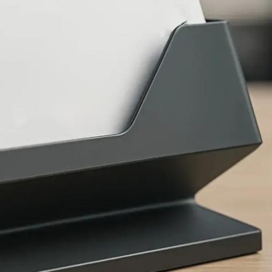 Elegant Business Card Holder Black Plastic Desk Organizer for Office Hotel Professional Name Card Display Stand