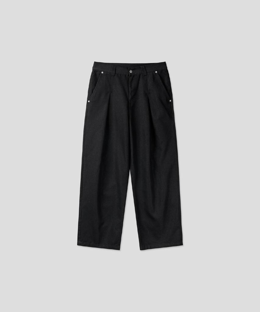 Ssei Essential Cotton Wide Twill Pants Black