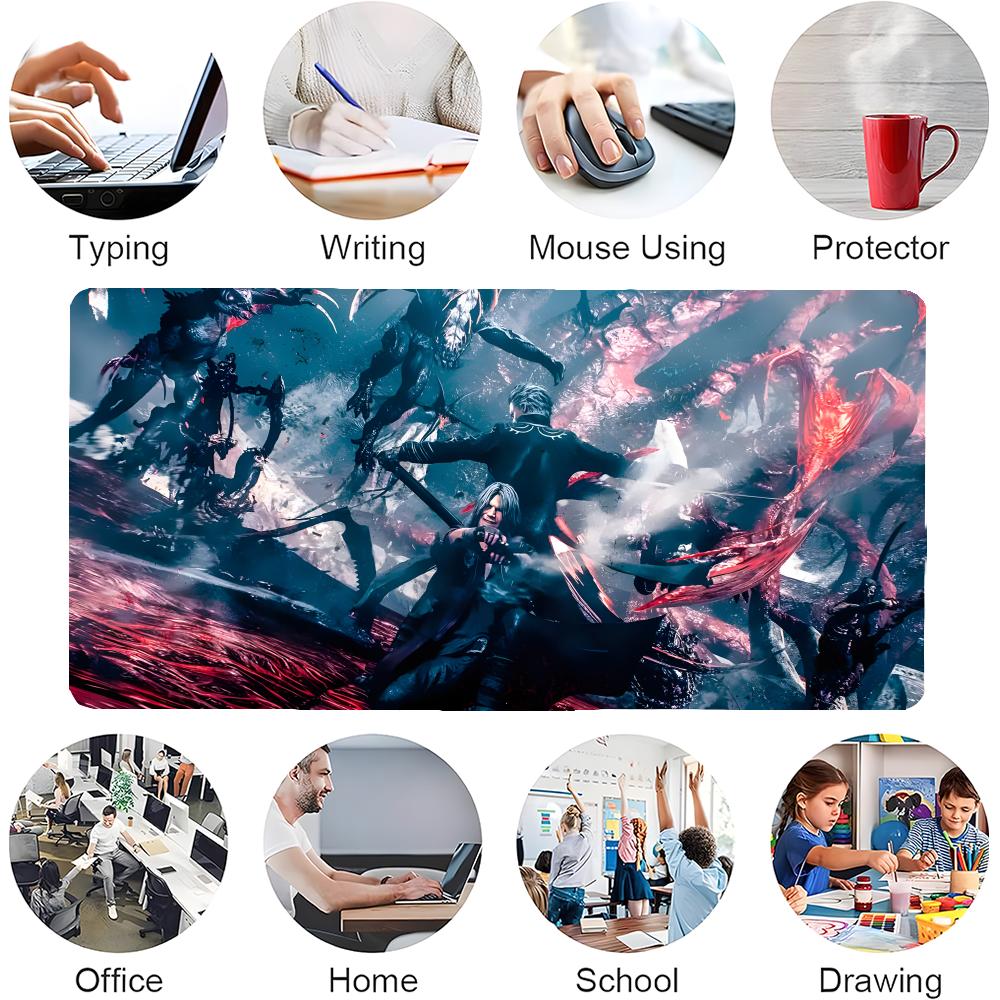 Stitched Edges Gaming Mouse Pad Cool Red Vs Blue Anime Sword Fight Print Nonslip Desk Mat for PC Gamer  Daily Use
