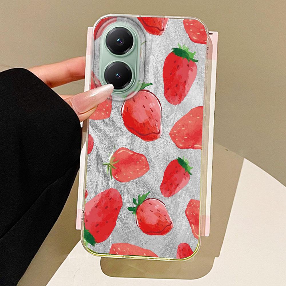 Circular Dots Cherry Fruit Feather Texture Phone Case for Xiaomi Poco X5 X7 M6 Pro X6 X3 Pro NFC C75 C71 C65 C61 M5S TPU Cover