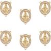 6 Pieces Oval with Lady of Guadalupe Charm Links Pendant Rosary Centerpiece Charm 3 Loop Charm Connectors for Jewelry Making Crafts