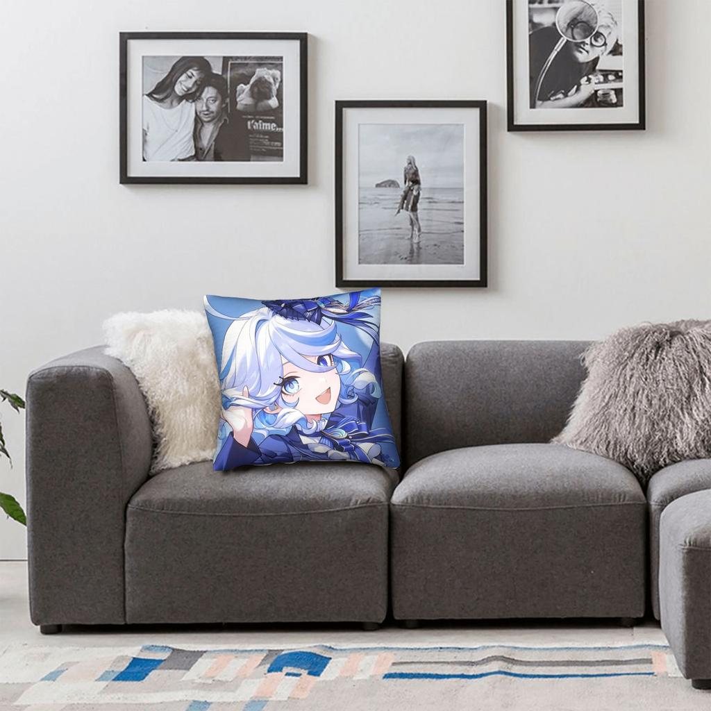 Furina Genshin Impact Game Pillowcase Printing Polyester Cushion Cover Decorations Throw Pillow Case Cover Home Dropshipping