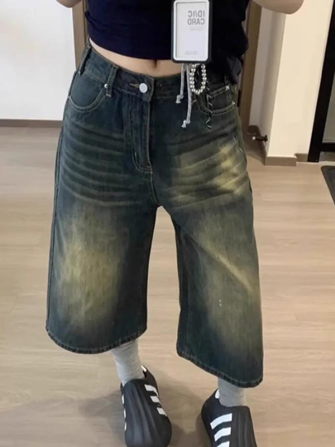 Summer 2025 Women s High-Waisted Retro Wide-Leg Jeans Large