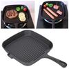 Grill Pan Nonstick Design Heat Resistant Handle Fast Heat Conduction Iron Stripe Frying Steak Skillet for Home Kitchen