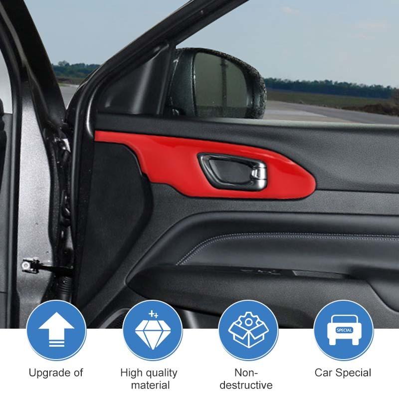ABS Interior Door Handle Decoration Cover Sticker Fit For Jeep Compass 2021 Up Interior Accessories