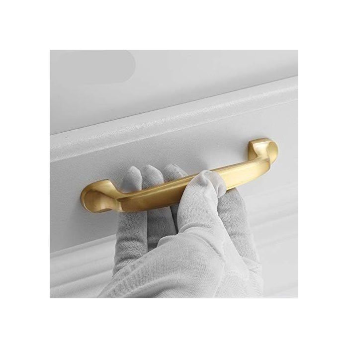 Lot de 10 poignées de placard dorées 128 mm - alliage zinc, 163×20×23 mm