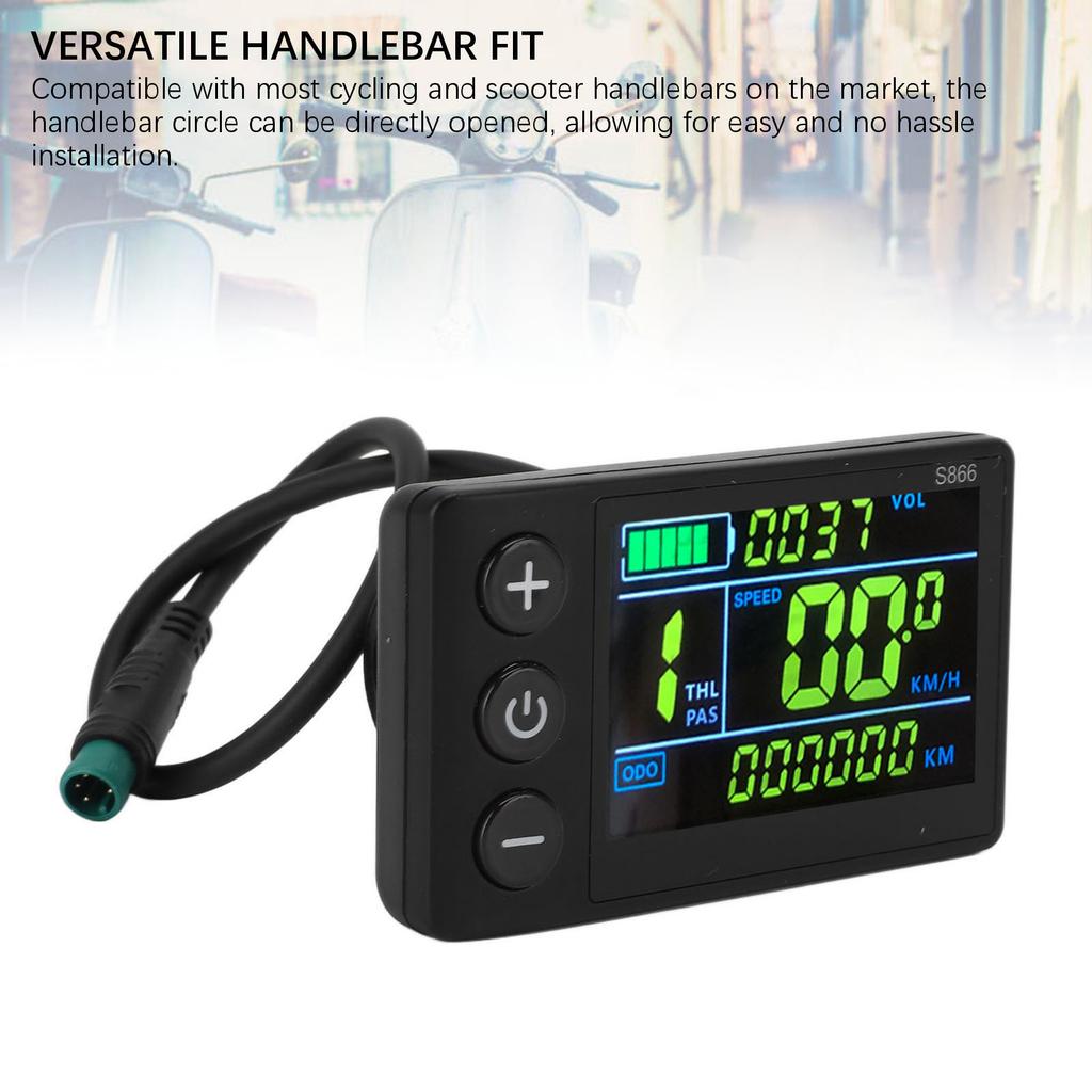 Elektrisches Fahrrad LCD-Display Wasserdicht 5-Pin-Stecker Hintergrundbeleuchtung S866 Elektroroller Computer Farbdisplay