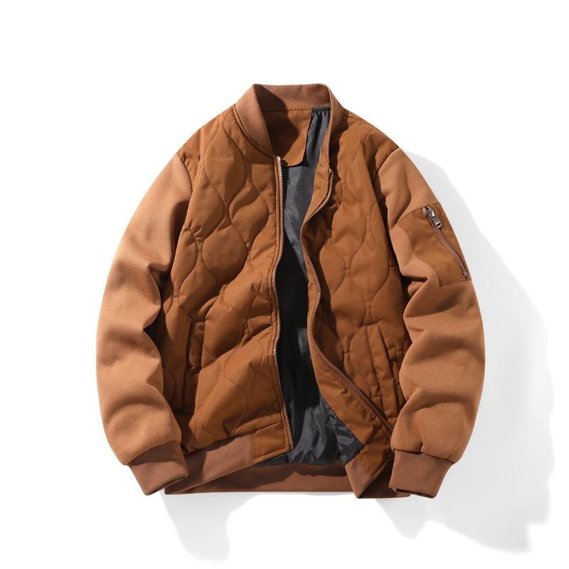 

Кардиган с длинным рукавом на молнии, контрастный, с круглым вырезом, куртка, модное повседневное пальто, топ S коричневый