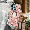 Phone Case: 2D Flat Design Suitable for iPhone 18 17 16 15 14 13 Pro Film Protective Case, Couple Style, Little White Cat In the Flowers, Christmas an