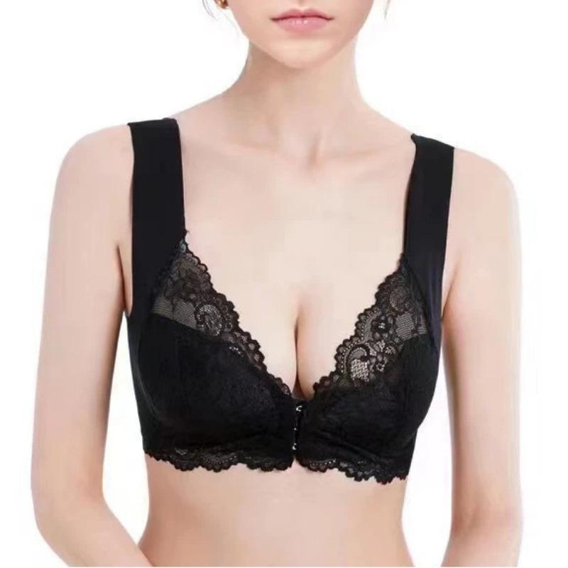 Plus Size Lace Front Closure Wirefree Women S Vest Style Bra