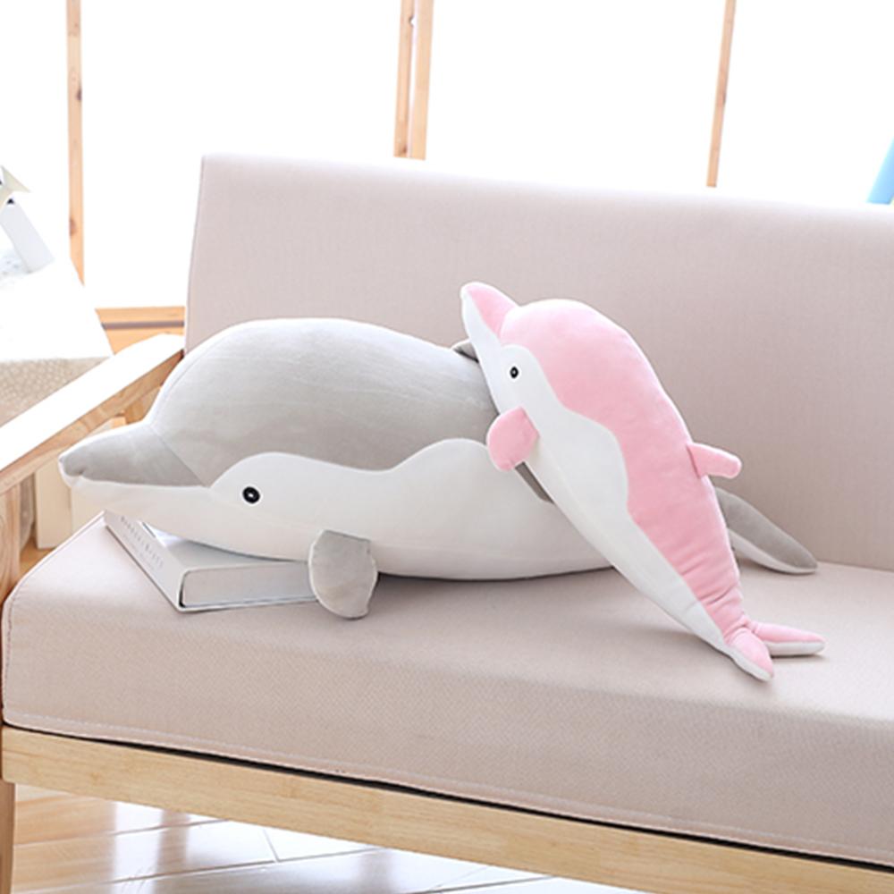 Grey Pink Blue Dolphin Plush Stuffed Animal Soft Doll Cuddle Pillow Sleeping Hug Toy Boy Girl Kid Bedroom Decor Cute Kawaii Gift