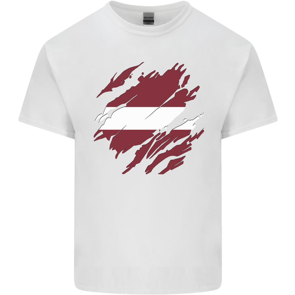 Torn Latvia Flag Latvian Day Football Unisexs Light Cotton Tshirt