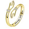 Immer Bei Dir Handförmige Fingerringe Romantische Gravierte Buchstaben Offener Ring Ausgefallenes Design Verstellbarer Freundschaftsschmuck Liebe