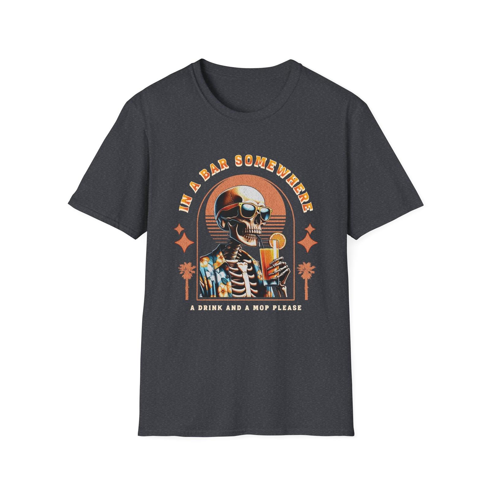 Funny Skeleton Vacation T-Shirt, Joke skeleton drinking matching group shirt S