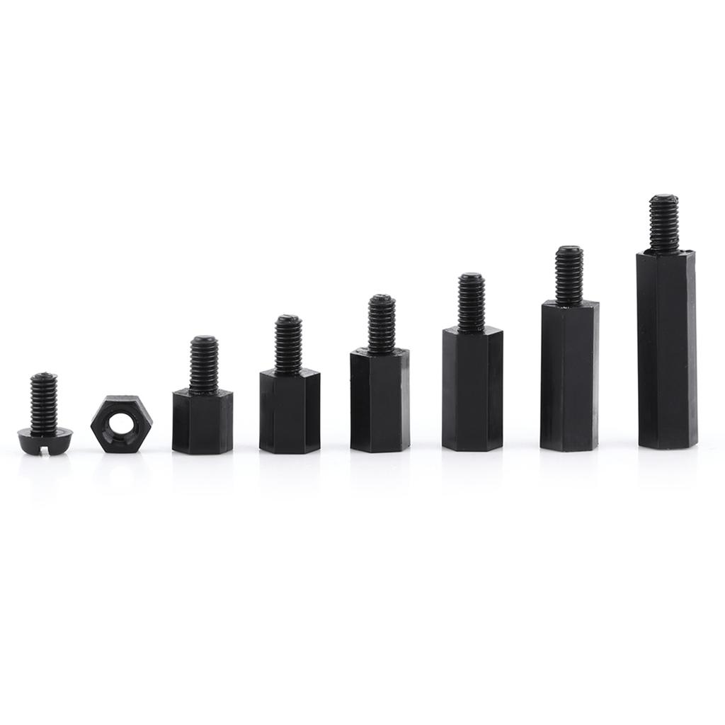 250 STÜCKE Nylon M2 Sechskant Säulen Sortimentskit Männlicher Abstandshalter Distanzstück Schraube Mutter (M2 männlicher Abstandshalter C)