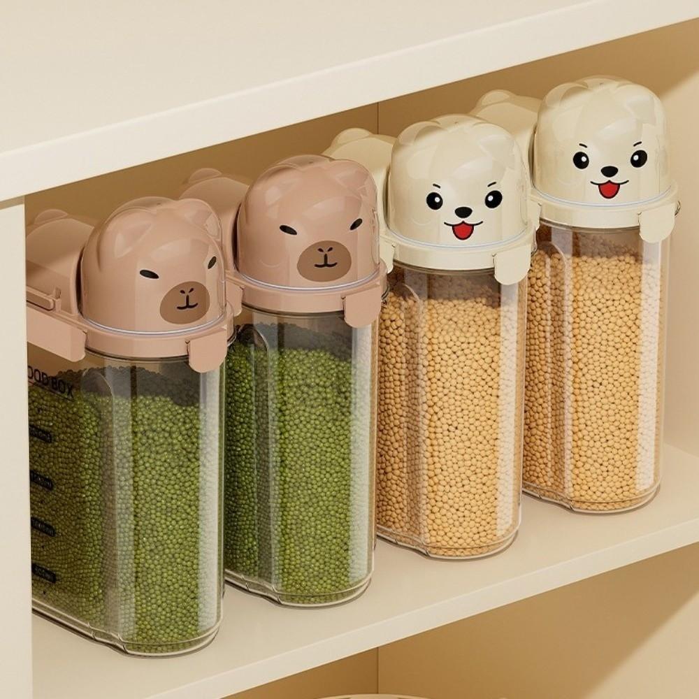 Large Capacity Dog Food Storage Box Transparent Leak Proof Food Storage Container with Scale Moisture-proof Grain Storage Boxes