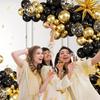 Black Balloons Garland Kit Gold Confetti Balloon Arch Gold Explosion Star Foil Globos Home Birthday Party Baby Shower Decoration