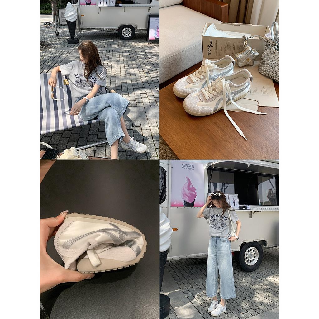 Su Enen's same 4.5cm soft collapse~ inner height increase silk color matching heel Forrest Gump shoes casual shoes women's moral training