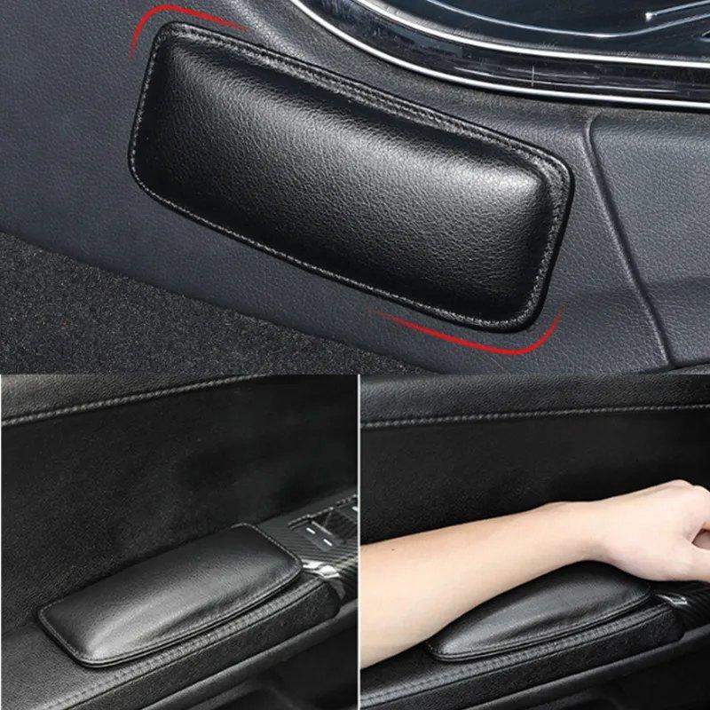 PU Leather Car Leg Knee Cushions Elbow Pad Auto Door Center Control Armrest Soft Pad Car Interior Leg Knee Thigh Support Cushion
