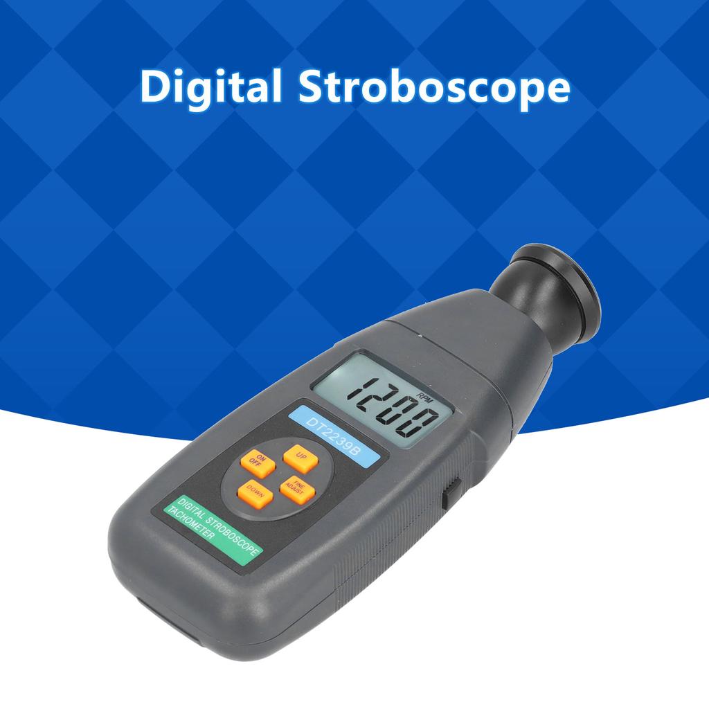 DT2239B Digital Stroboscope Photoelectric Flash Tachometer Revolution Meter Portable Handheld Revolution Meter